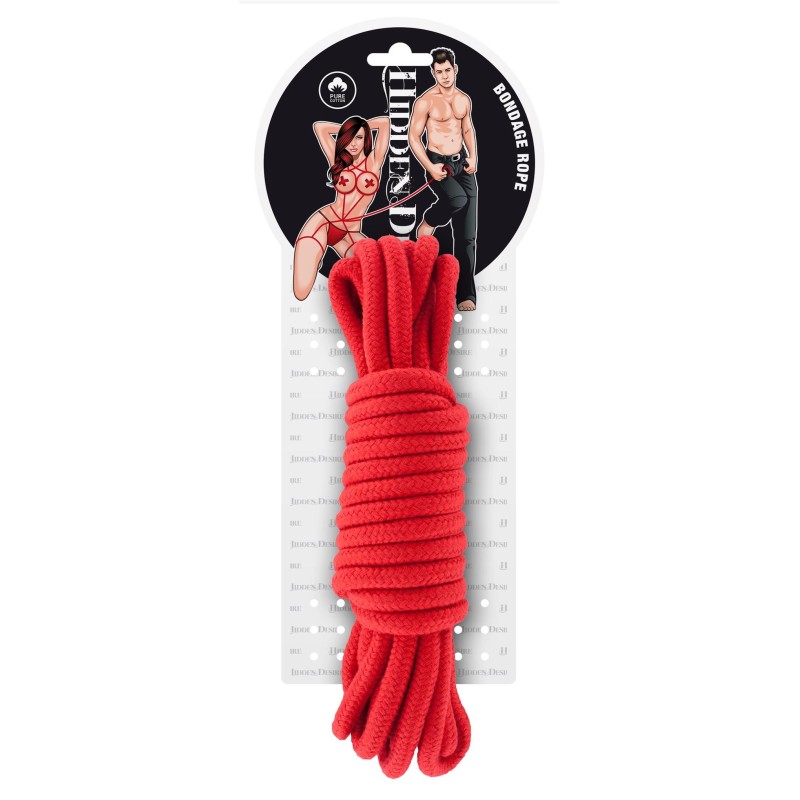 Wiązania-BONDAGE ROPE 5 METER RED